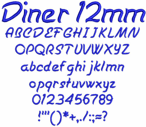Diner 12mm Font 1
