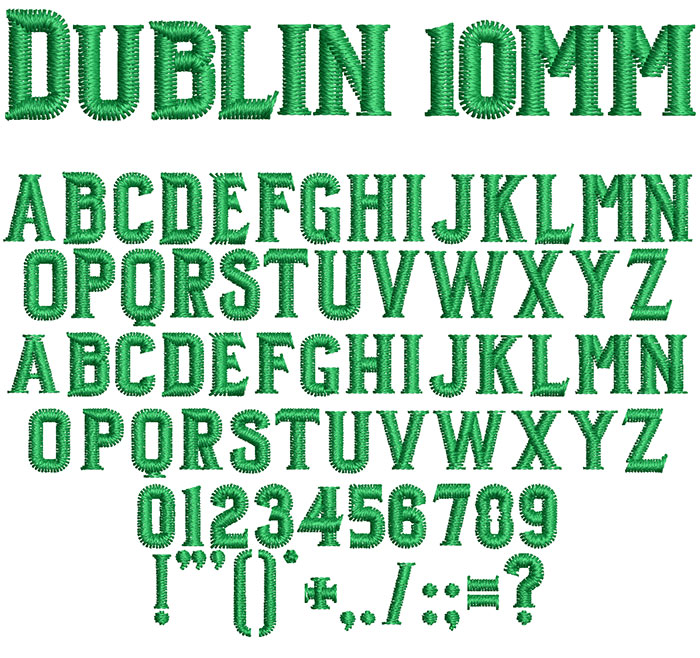 Dublin 10mm Font 1