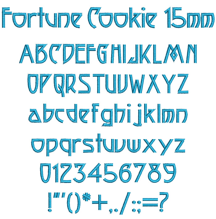 Fortune Cookie 15mm Font 1