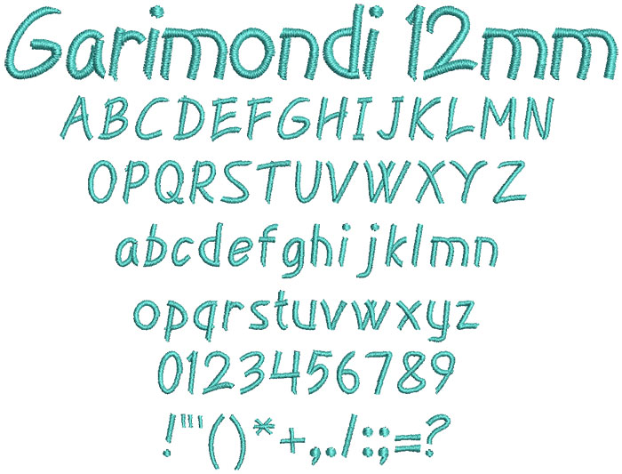 Garimondi 12mm Font 1