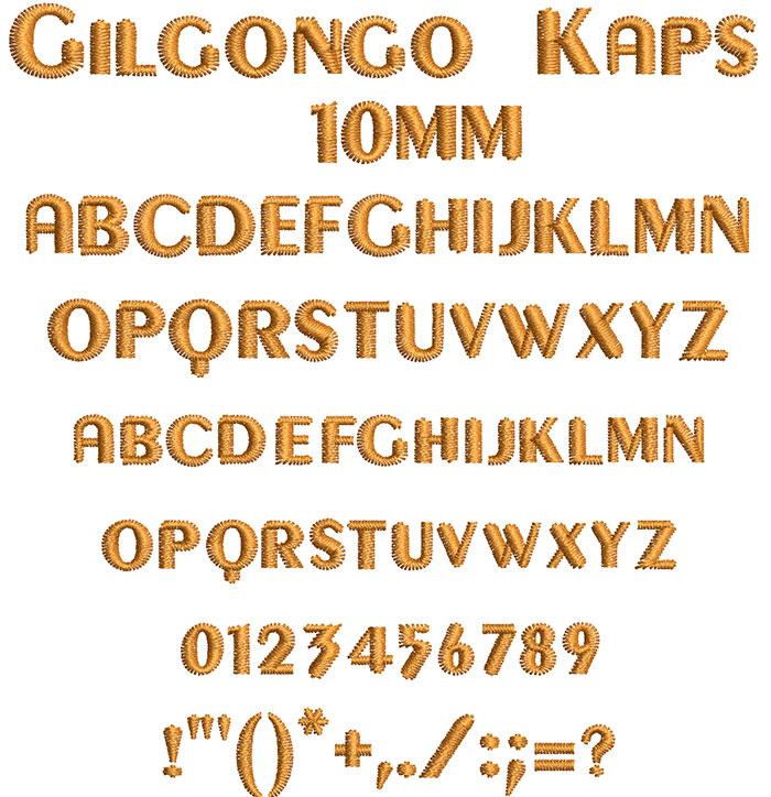 Gilgongo Kaps 10mm Font 1