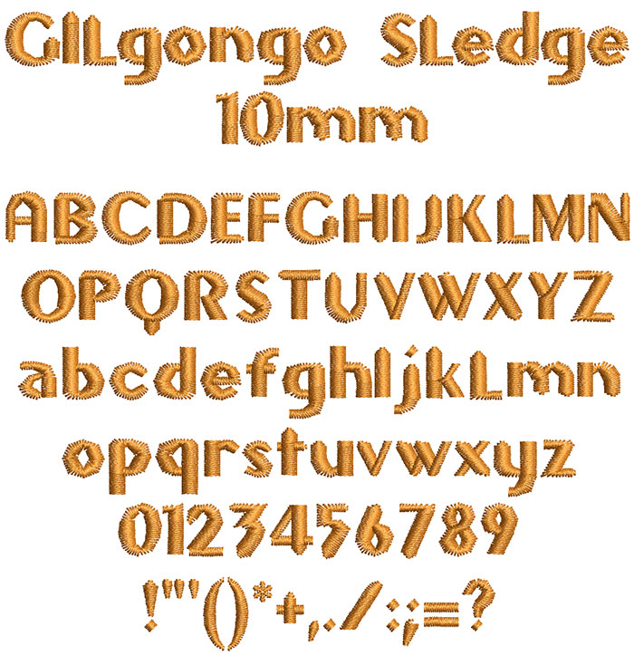 Gilgongo Sledge 10mm Font 1
