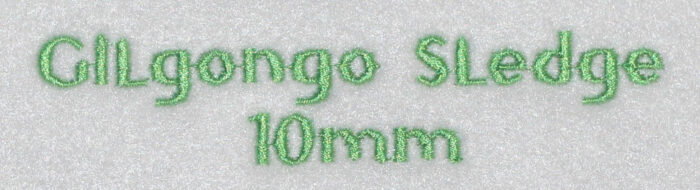 Gilgongo Sledge 10mm Font 3