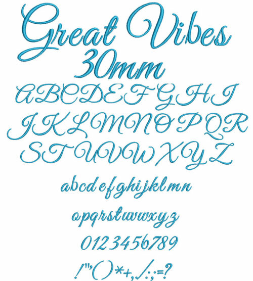Great Vibes 30mm Font 1