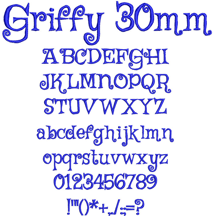 Griffy 30mm Font 1