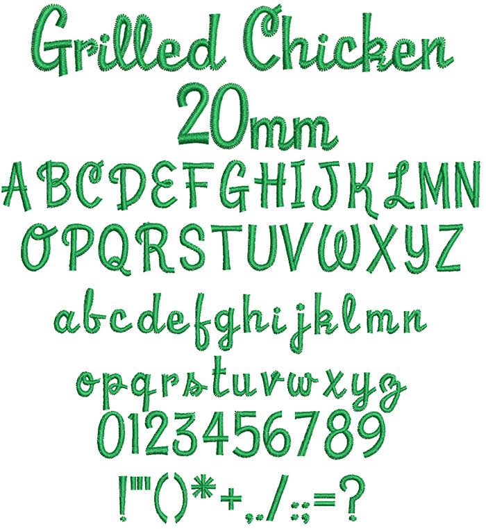 Grilled Chicken 20mm Font 1