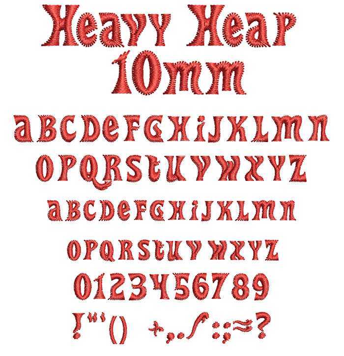 Heavy Heap 10mm Font 1