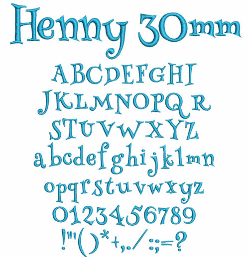 Henny 30mm Font 1