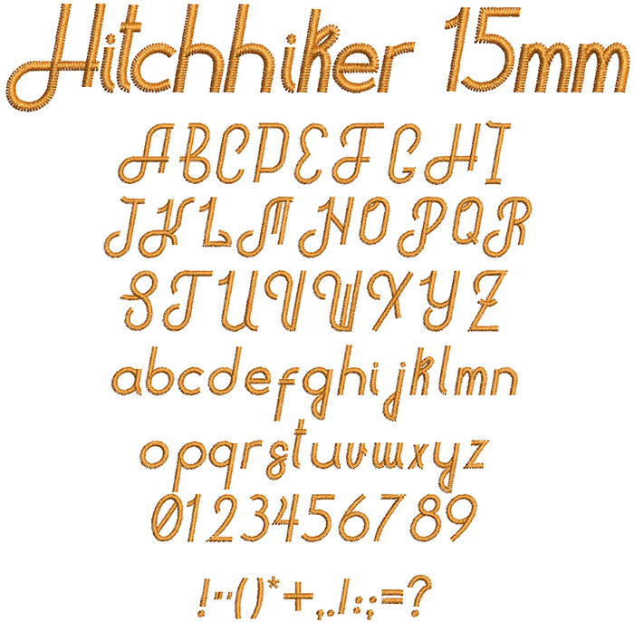 Hitchhiker 15mm Font 1