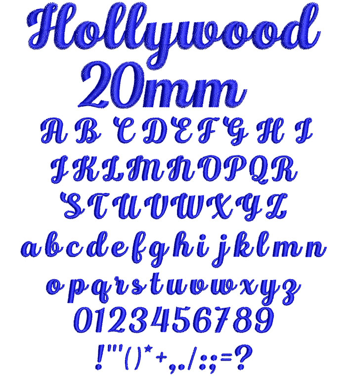 Hollywood 20mm Font 1