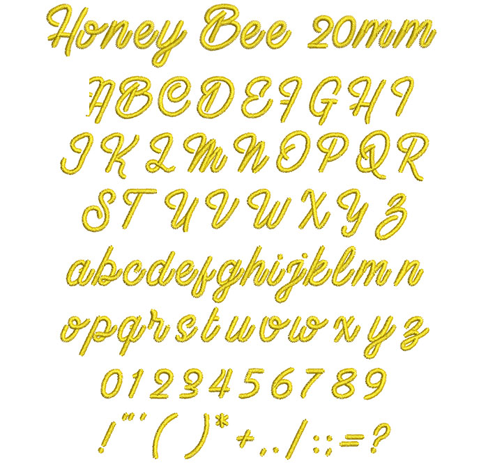 Honey Bee 20mm Font 1