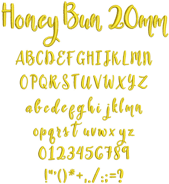 Honey Bun 20mm Font 1
