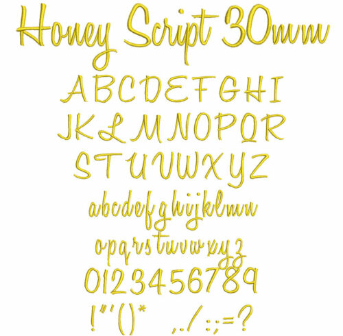 Honey Script 30mm Font 1