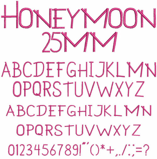 Honeymoon 25mm Font 1
