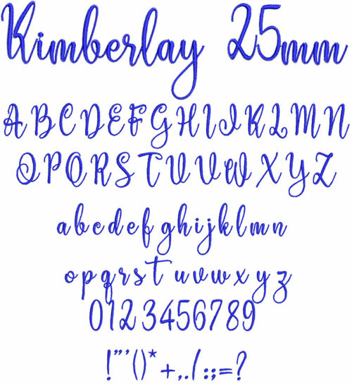 Kimberlay 25mm Font 1