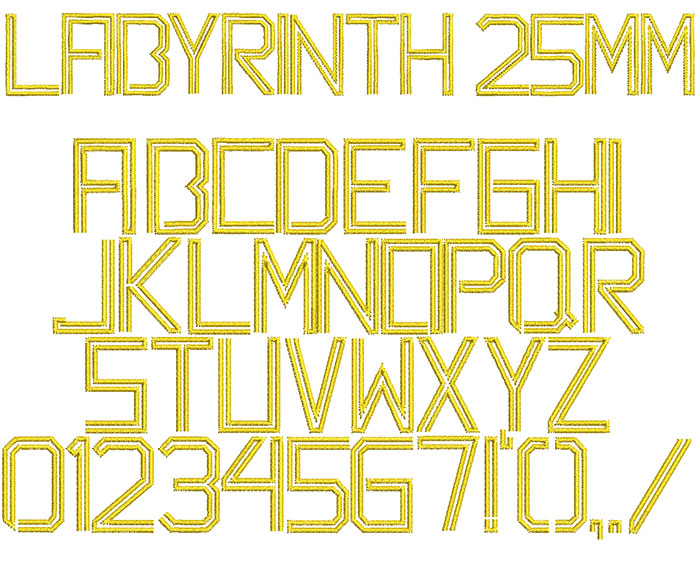Labyrinth 25mm Font 1