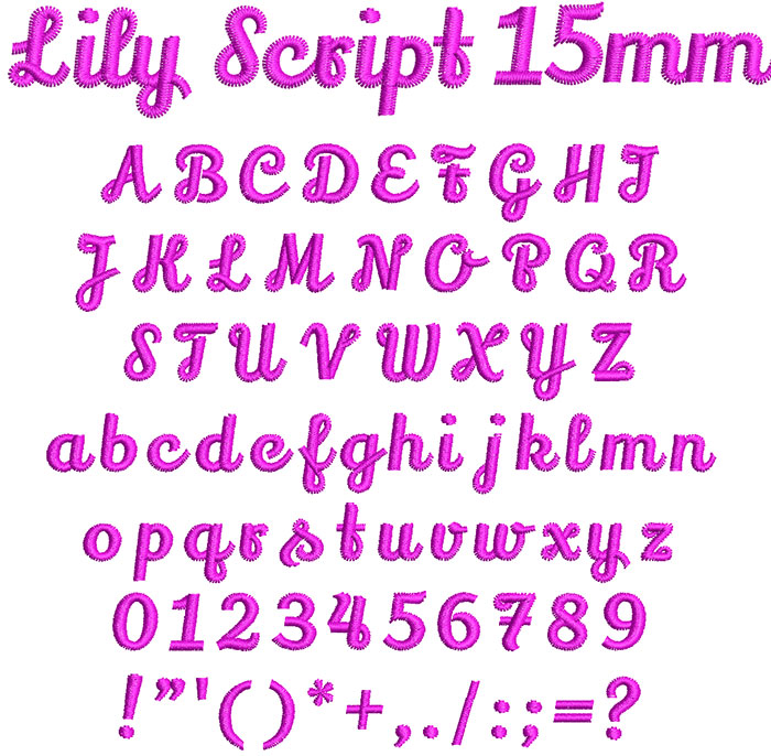 Lily Script 15mm Font 1