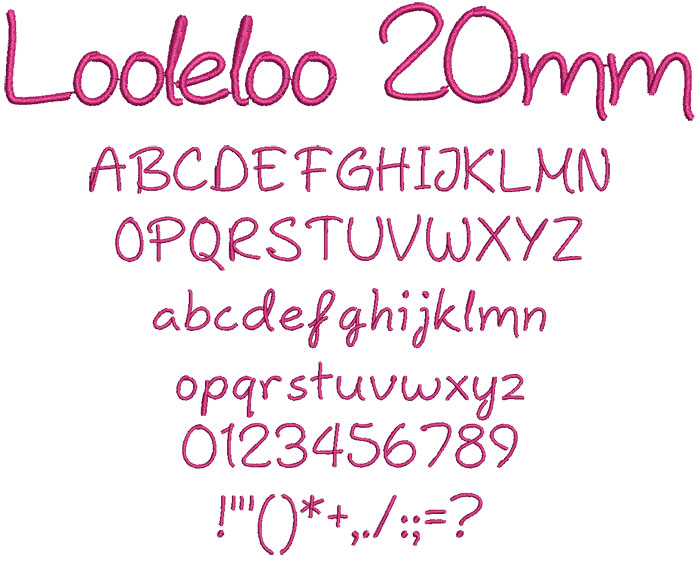Looleloo 20mm Font 1