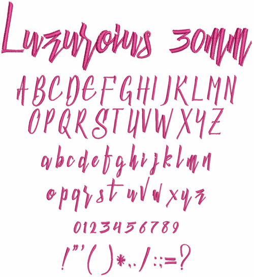 Luzurious 30mm Font 1