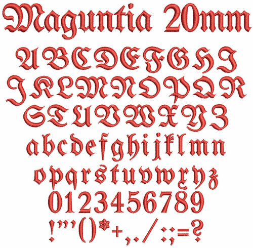 Maguntia 20mm Font 1