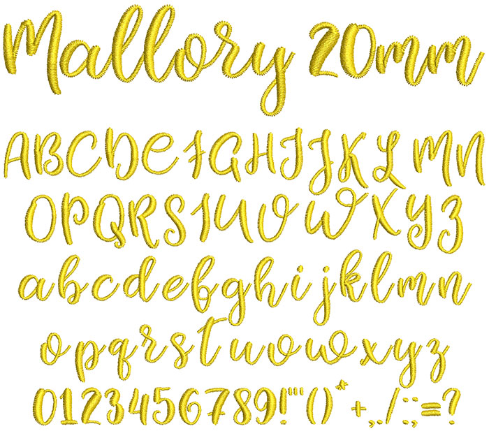 Mallory 20mm Font 1