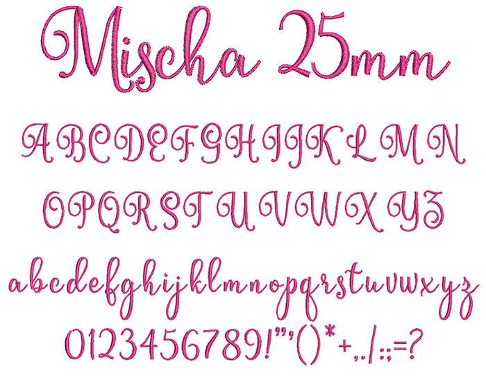 Mischa 25mm Font 1