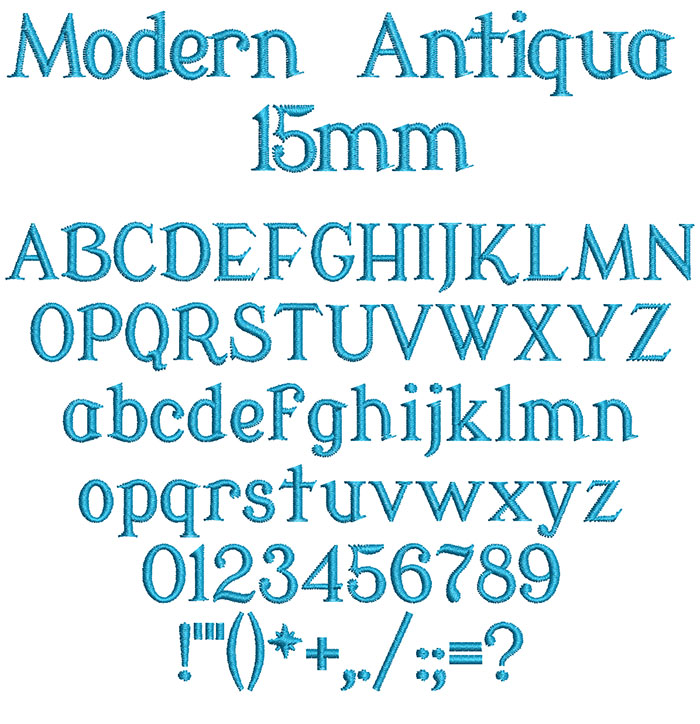 Modern Antiqua 15mm Font 1