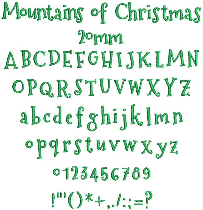 Mountains of Christmas 20mm Font 1