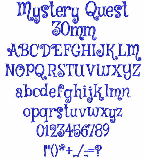 Mystery Quest 30mm Font 1