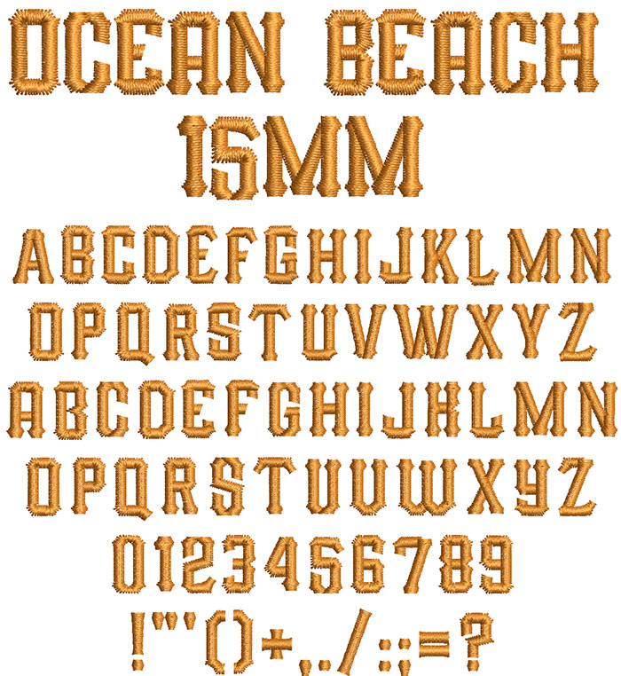Ocean Beach 15mm Font 1