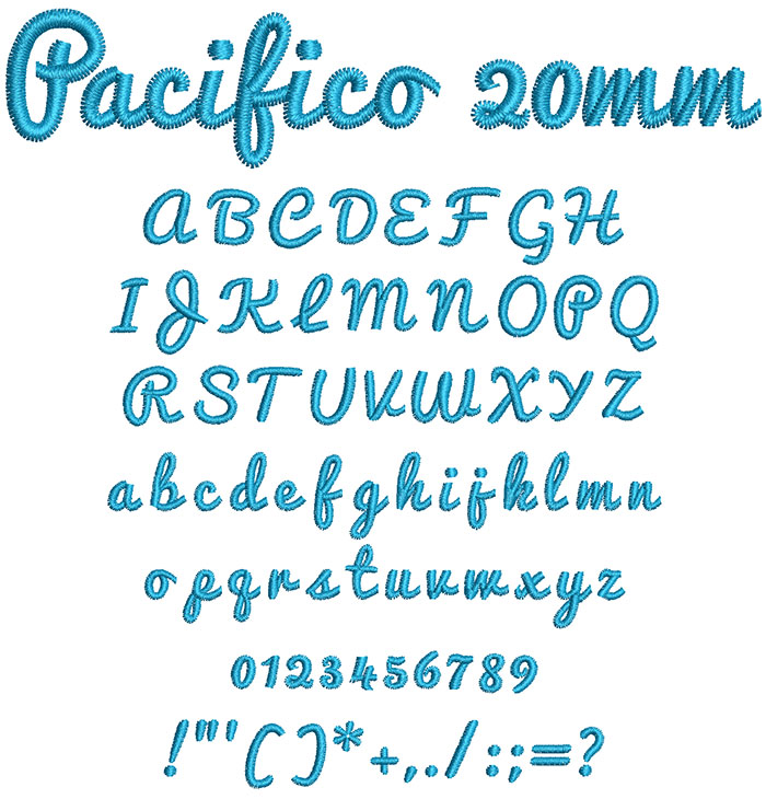 Pacifico 20mm Font 1