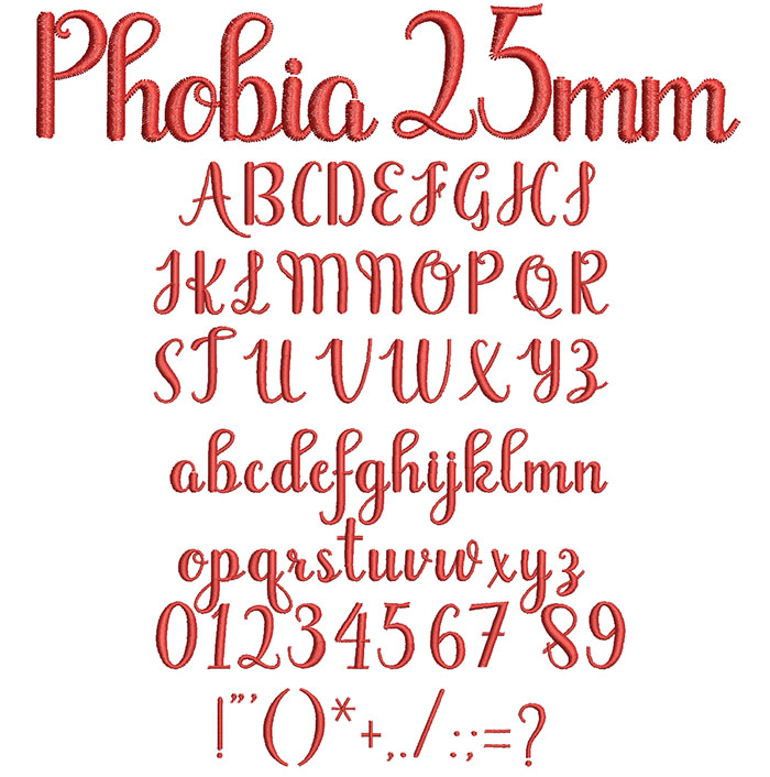 Phobia 25mm Font 1