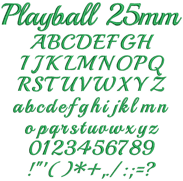 Play Ball 25mm Font 1