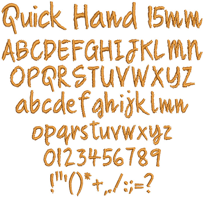 Quick Hand 15mm Font 1