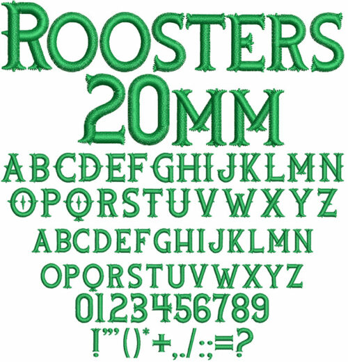 Roosters 20mm Font 1
