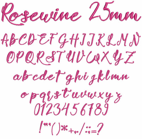 Rosewine 25mm Font 1