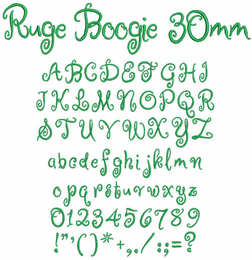 Ruge Boogie 30mm Font 1