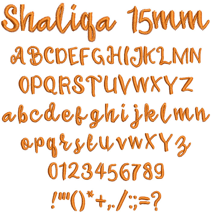 Shaliqa 15mm Font 1