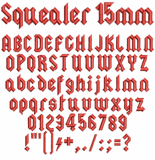 Squealer 15mm Font 1