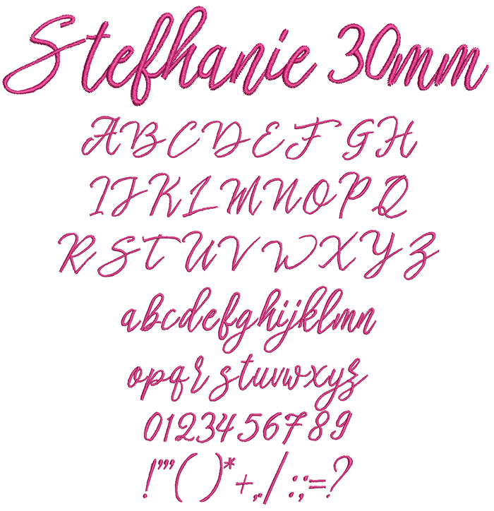 Stefhanie 30mm Font 1