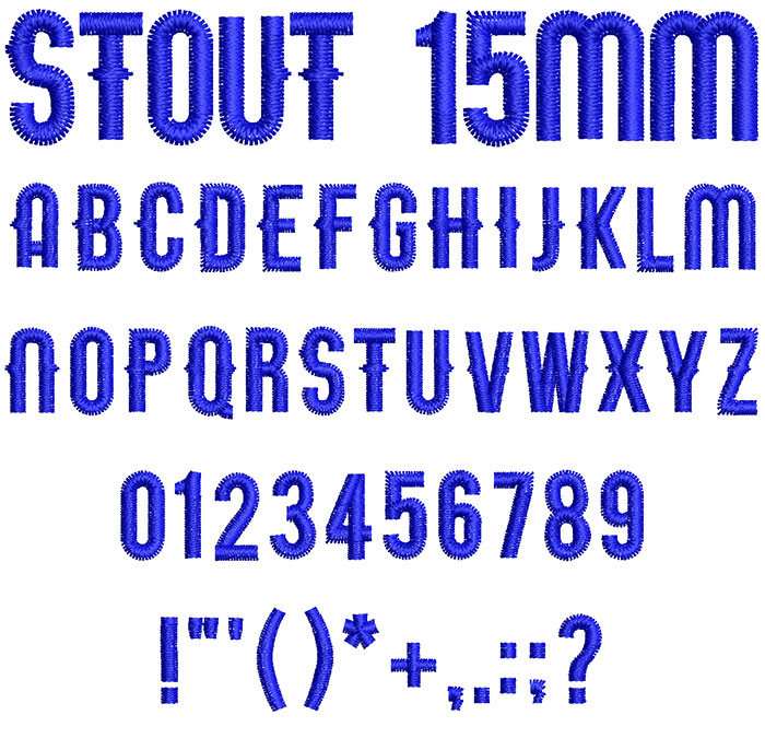 Stout 15mm Font 1