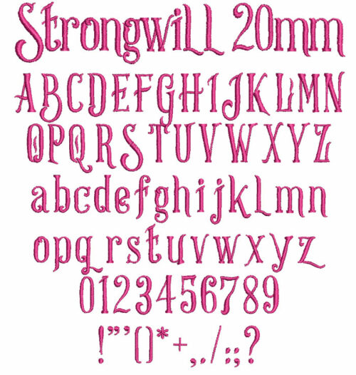 Strongwill 20mm Font 1