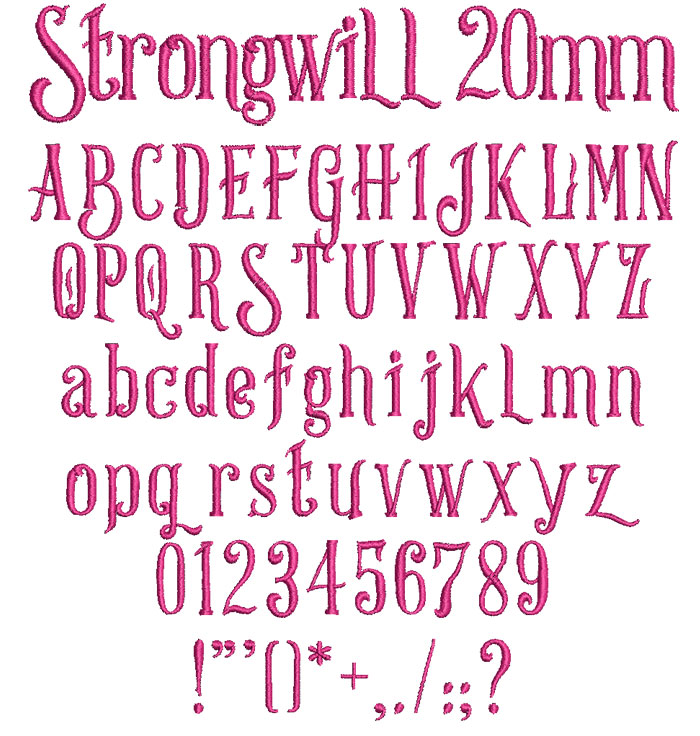 Strongwill 20mm Font 1