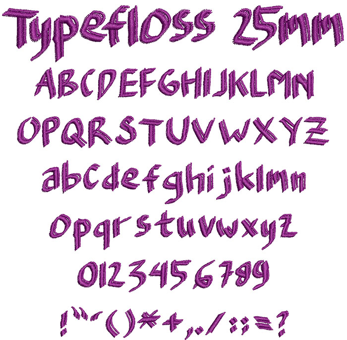 Typefloss 25mm Font 1