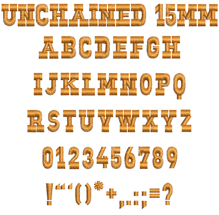Unchained 15mm Font 1