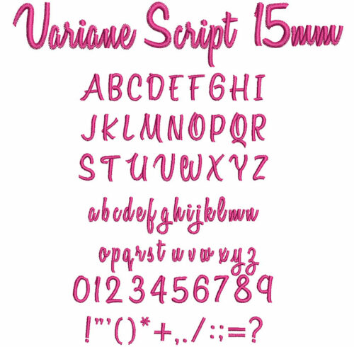 Variane Script 15mm Font 1