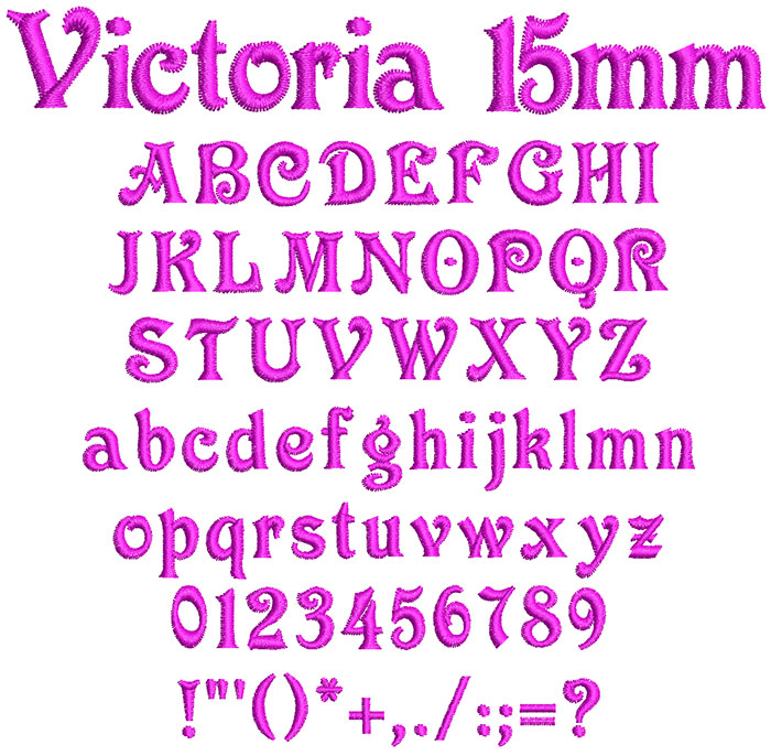 Victoria 15mm Font 1