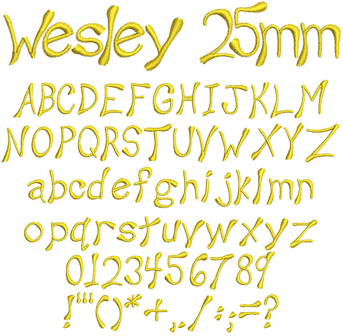 Wesley 25mm Font 1