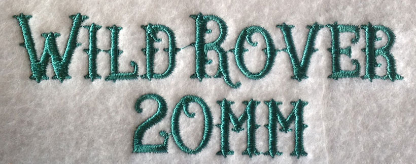 Wild Rover 20mm Font 3