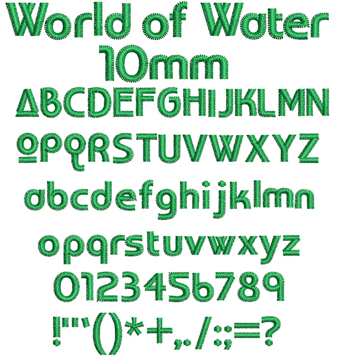 World of Water 10mm Font 1